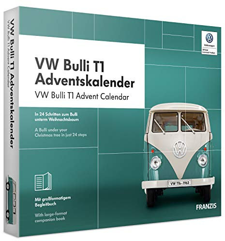 FRANZIS VW Bulli T1 Adventskalender 2019, In 24 Schritten zum Bulli unterm Weihnachtsbaum, Das Kultauto im Maßstab 1:43| Ab 14 Jahren
