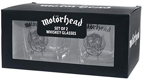 Aparatoo for-Collectors-only Motörhead Whiskey Gläser Set Tumbler Glas Whiskeyglas Glasses Warpig Logo 2er Set Trinkglas…
