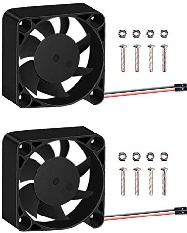 GeeekPi 2PCS Raspberry Pi 4 Fan DC 5V Brushless CPU Cooling Fan 40x40x10mm, for Raspberry Pi 4 Model B,3B+,Raspberry Pi 3/2 Model B (Black)