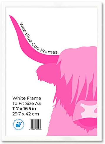 A3 White Wooden Picture Frame 11.7 x 16.5 Inch (29.7 x 42cm) Acrylic Safety 'Glass' Photo Frame