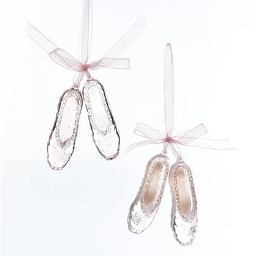 Baumschmuck Ballettschuhe (2er Set) - Baumkugel Ballerina, Weihnachtsdeko Ballett, Christbaumkugel