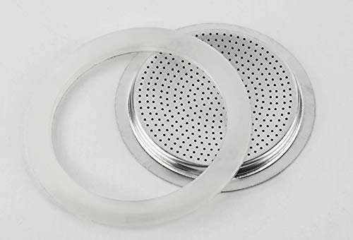 Magefesa - Juntas + Filtro Silicona Compatible con Cafetera Italiana de 6 Tazas, Modelos GENOVA, PRISMA, 09REPFIGE06, 8429113646592