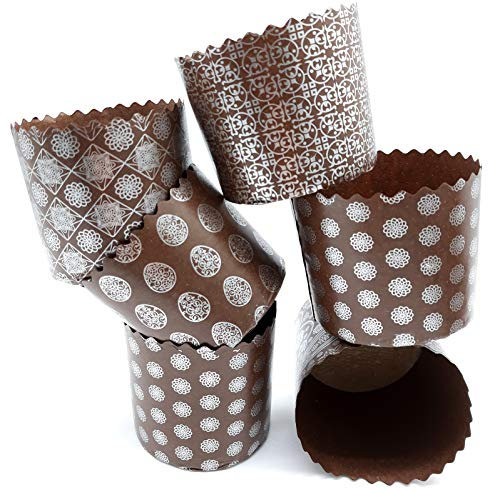 Panettone-Papierform für Wandbilder, 24 Stück, H 9 cm x 9 cm, Kulich-Form, runde Panettone-Papier-Backformen, Pfannen, Papier, Panettone, Osterbrotbackformen