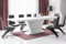 Furniture24 Design Esstisch Vega ausziehbar 160-256 cm Hochglanz Acryl Tisch Küchentisch Wohnzimmertisch Saülentisch (Weiß Hochglanz)