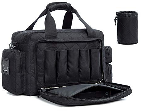 AUMTISC Taktisch Tasche Range-Bag Waffentasche-Pistolen Einsatztasche Pistolentasche - für Große Pistolen, Ladestreifen, Munition Zubehörtasche für die Jagd Schießstand Wettkampf Schwarz