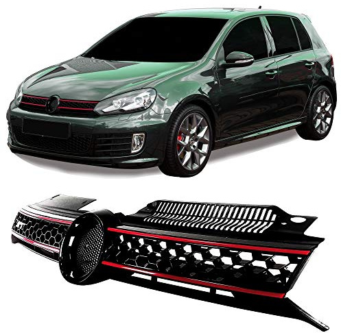 JOM 1L0853653GME Golf 6 Kühlergrill, Sportgrill, mit Aussparung für das Emblem im Waben-Design