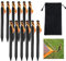 Camping Heringe, 12 Stück Metall Heringe Erdnägel Aluminium Zeltheringe Legierung Zelt Stakes Pegs Heringe Schwarz Zelthaken Sandheringe mit Reflektierende Seil für Camping Strand