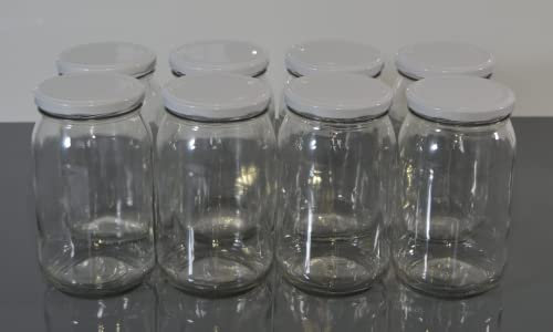 Einweckgläser 900 ml mit Deckel Weiß Einmachglas Weck Einmachgläser Vorratsgläser (24 Stk.)