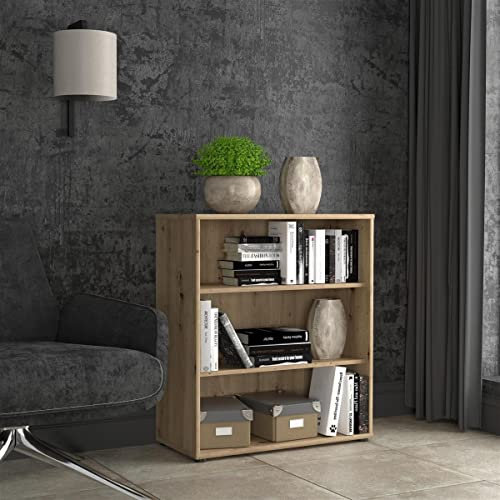 möbelando Regal Standregal Bücherregal Ablageregal Beistellregal Holzregal Tembi V Artisan Eiche