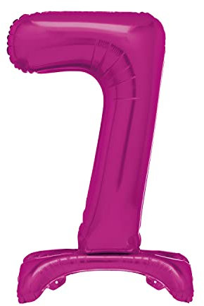 Unique Party 12877 - Riesen Stehen Nummer 7 Ballon - 76 cm - Dunkelrosa