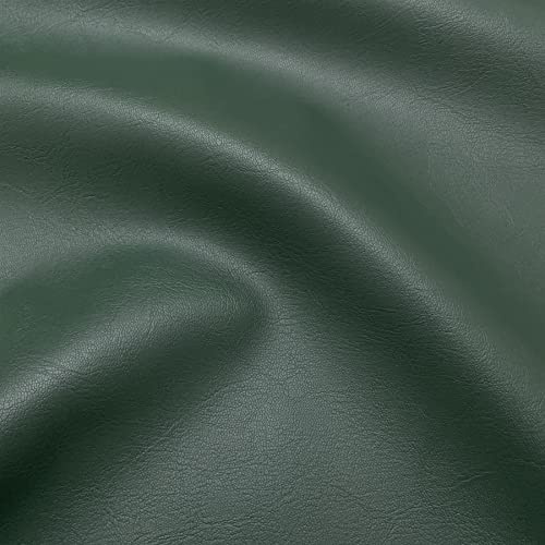 Fire Retardant Faux Leather Thick Leatherette Vehicle Restoration Sofa Upholstery Fabric - Suitable for Domestic and Commercial use - Green - 35 Metres