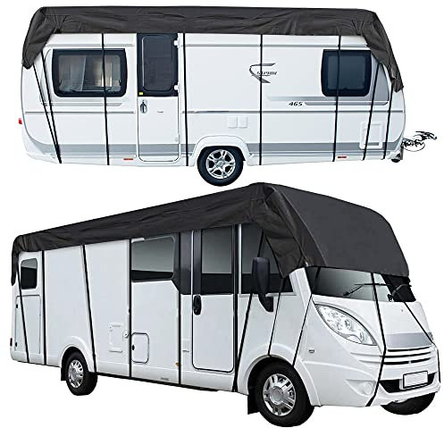 Bache de Protection Camping Car, Bache Caravane, 420D Tissu Oxford résistant aux UV/Eau/Poussière, Housse de Caravane Universelle pour Camping-Cars (L650 x W300cm(L256 x W118in))