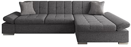 Mirjan24 Ecksofa Montana Sale mit Regulierbare Armlehnen, Eckcouch, L-Form Sofa, Wohnlandschaft, Couch, Farbauswahl (Lux 06 + Lux 06 + Lux 05, Seite: Rechts)