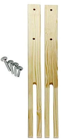 WILSONS DIRECT - Pair Of Headboard Struts Quality Wooden Headboard Legs With Fittings For Divan Bed Headboard Support Multi Fit Slotted & Pre Drilled Screws Size 76cm & 60cm (76cm)