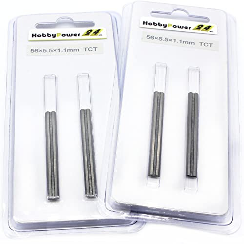 4 Stück Hartmetall Hobelmesser Wendemesser Messer Hobel für Elektrohobel HM 56 x 5.5 mm für Bosch GHO 12V-20 Akku Hobel
