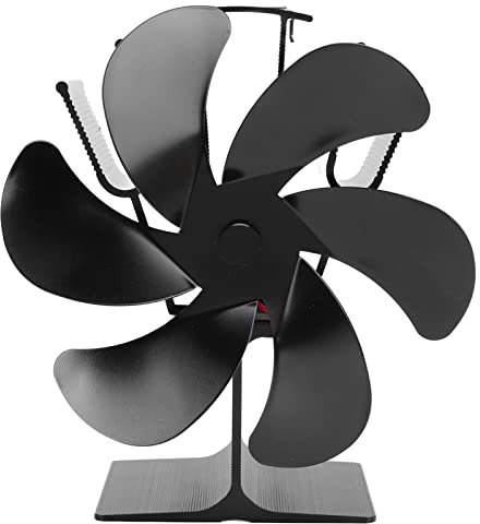 Wakects Stove Fan for Fireplace, 6 hojas, ventilador de estufa sin electricidad, ventilador de calor para leña/leña/chimenea, LT385-4 165 mm de diámetro