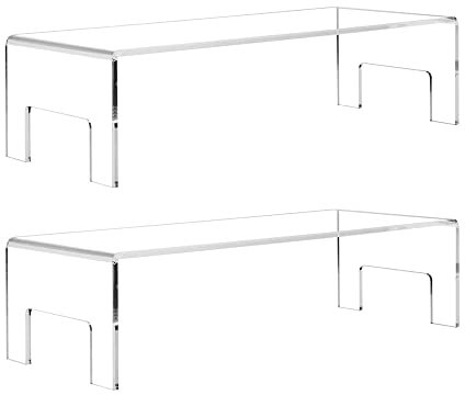 TopHomer 2 Pezzi Espositore in Acrilico Trasparente, Alzate in Acrilico per Figurine, Buffet, Bambole, Cosmetici, Dessert e Cupcake