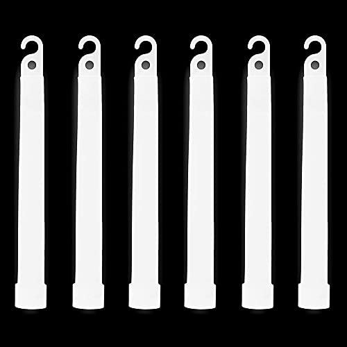 WedDecor Neon Farben Ultra Hell Fluoreszierend Leuchtstab Rohre Tragegurt Premium Fluoreszierend Stangen Licht Stäbe für Abschlussfeier, Camping, Neu Year S Eve, 6 Inches, 25pcs, Weiß