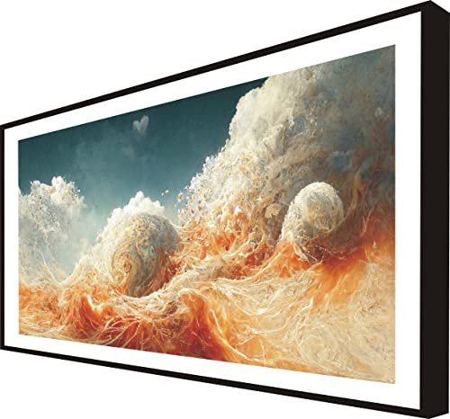 CCRETROILUMINADOS Bild mit Holzrahmen, schwarz lackiert, beleuchtet mit surrealistischem LED-Licht