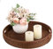 IGNPION Rattan Serving Tray 30cm Decorative Display Trays Table Storage Tray with Handle Desktop Organiser Trays for Tableware,Makeup,Vanity,Jewelry,Candle, Ornament(Brown)