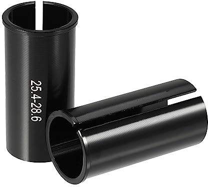 X AUTOHAUX 2 Pcs 25.4mm to 28.6mm Bicycle Seat Post Tube Adapter Black | Seatpost reducing sleeve adapter, Aluminium Alloy, for bike seat post