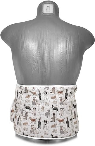 Leinsamenkissen Rücken - Gürtel mit Klettverschluss - ca. 135cm - 7-Kammer. Wärmekissen - Rückenkissen XXL Körnerkissen - Bio-Stoff Liebe Hunde