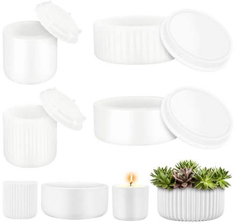 Silikonform für Kerzenhalter mit Deckel - Gießform für Blumentöpfe, Vase und Vorratsgefäß - Beton