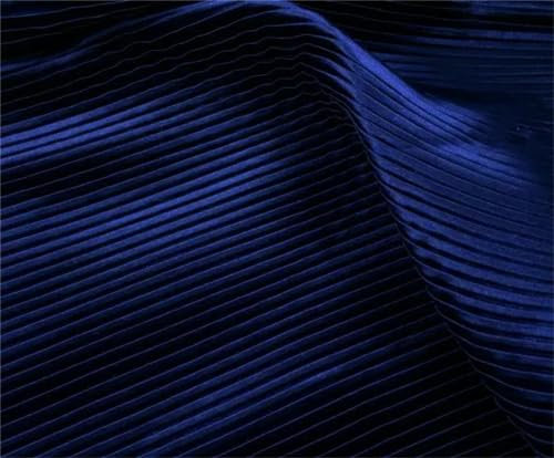 3/5/10 m Krepp Falten Akkordeon Falten Falten Satin Stoff Designer Plissee Tuch zum Nähen Kleid Meterware 7 Marineblau 145 cm x 5 m