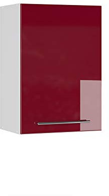 Vicco Badschrank Bordeaux Hochglanz Fame-Line 50x72x34 cm - hängender Badezimmerschrank, Wandmontage spart Platz und hält den Boden frei