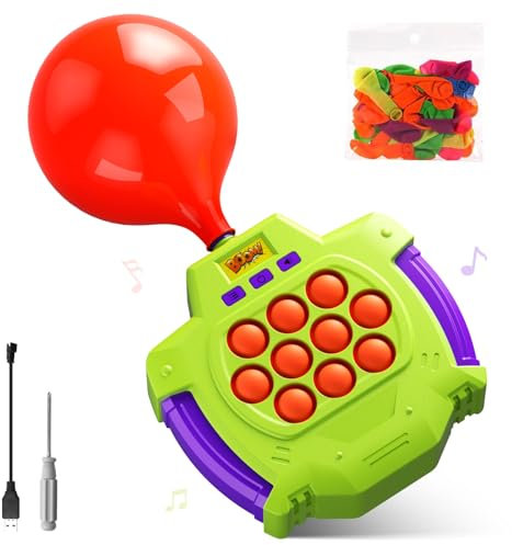 Zhwidnerso Pop it Elektronisches Spiel Luftballons Quick Push Spiel, 2 Modi Pop it Spiel mit Batterie, Popit Push-Bubble-Stress-Spielzeug für Jungen & Mädchen & Teenager