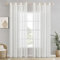 EMEMA Voile Vorhang Sheer Leinenvorhang Transparente Leinen Gardinen Ösenschal Wohnzimmer Wohnzimmer Modern 2er Set Fensterschal Dekoschal Schlafzimmer mit Ösen 140 x 260cm (B x H) Weiß