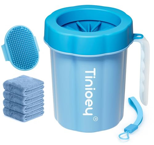Tinioey Paw Cleaner for Dogs Medium Small Breed with Handle | Clean Muddy Paws | Dog Foot Cleaner Paw Washer for Dogs & Pets| Dog Feet Washer (Blue)
