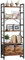 TREETALK 5 Tier Bookshelf,Tall Bookcase with 2 Fabric Drawers, Industrial Display Standing Shelf Units with 2 X-shape Frame, Storage Rack for Living Room,Bedroom, Home Office (Rustic Brown)