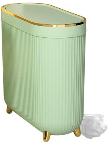 Poubelle de salle de bain fine, poubelle de toilettes, poubelle de toilette fine, poubelle de toilette ménagère, poubelle de papier de salle de bain - Design compact pour salle de bain