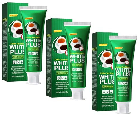 Tea Stain Remover Whitening Toothpaste,Smokers Toothpaste,Denture Toothpaste,Coffee Stain Remover for Teeth,Desensitizing Toothpaste,Travel Size Toothpaste,Remove Years of Stains (3PC, Green)