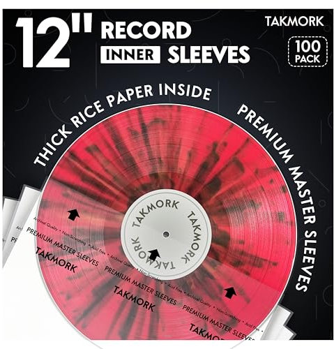 Vinyl Record Inner Sleeves: 12 Anti-Static Rice Paper LP Sleeves Album Record Acid-Free Clear Protective Sleeves for Vinyls Storage, 100pcs