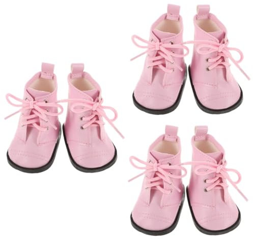 ibasenice 3 Paare Puppenstiefel Puppen-Freizeitschuhe Mini-Fingerschuhe Mini-Regenstiefel Zubehör für Babypuppen puppenschuhe Miniatur-Schuhmodelle Puppe verkleiden Sich Schuhe Rosa