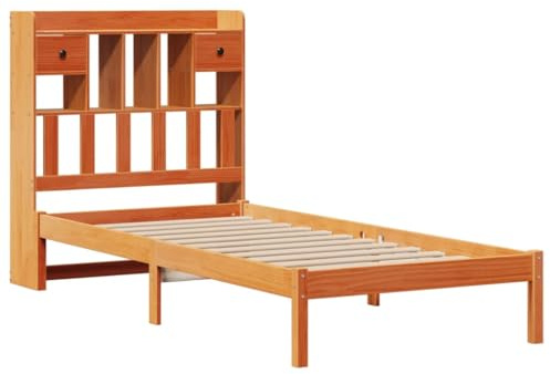 vidaXL Bookcase Bed without Mattress Wax Brown 75x190 cm Small Single