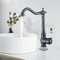 DOKKOME Wasserhahn Küche Schwarz Retro Messing Armatur Bad Mittelalter Küchenarmatur Hoher Bogen Mischbatterie Spültischarmatur Faucet
