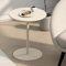 Beige Metall Esstisch – Runder Bartisch für Wohnzimmer, kleiner Beistelltisch, Beistelltisch, Theke, Bistro, Kneipentisch mit fester Tischplatte und stabilem Sockel