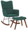 vidaXL Chaise à Bascule avec Repose-Pied Vert foncé Velours, Fauteuil à Bascule, Chaise Longue, siège de Salon, Chaise, Chaise de Salon