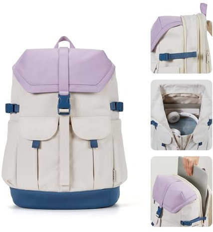 aji Travel Laptop Backpack, Large School Backpack Work Bag Lightweight Laptop Bag College Computer Backpack Water Resistant School Rucksack for Men and Women, Fits 15.6-16 inch Laptop(Lilac Purple)