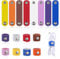 16 Pcs Leather Cord Organizer Straps Colorful Leather Cable Straps Reusable Cord Wraps PU Leather Cord Keeper Multipurpose Cable Ties Earphone Cord Holder Travel Cord Organizer with Snap