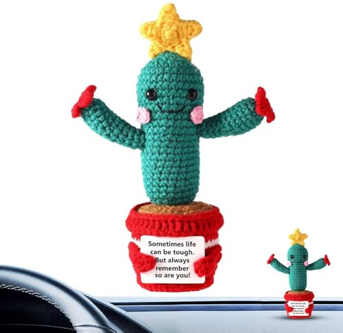 Hogvinnatil Cactus au Crochet pour Le Soutien émotionnel, Cactus en Peluche pour Le Soutien émotionnel, Peluche pour Le Soutien émotionnel | en Peluche Positive tricotée, au Crochet