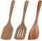3 Pack Wooden Spatula for Cooking 12 Inches Paddle, Turner, Slotted Spatula, Cooking Utensils for Nonstick Cookware, Kitchen for Fish, Eggs, Pancakes