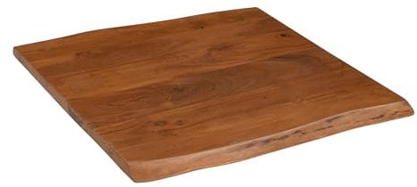 SAM Holzplatte Brasileiro | 70 x 70 cm | Akazienholz massiv | Farbe: Nussbaum | echte Baumkante | Pflegeleichte DIY Tischplatte | geeignet für Esstische/Couchtische/Bistrotische