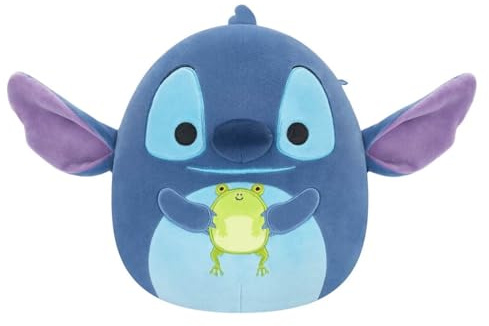 Jazwares Disney Squishmallows 8-Inch Stitch Holding Frog Plush – Official Little Ultrasoft Stuffed Animal Collectible Disney Plush Toy