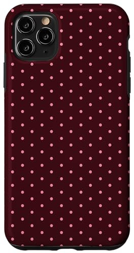 Burgundy and Pink Tiny Polka Dot Vintage Boho Aesthetic Cute Case for iPhone 11 Pro Max