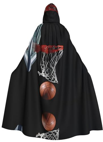 PHAYAH Kapuzenumhang mit Basketball-Muster, für Erwachsene, für Damen, Herren, Halloween, Verkleidung, Party, Cosplay-Kostüme