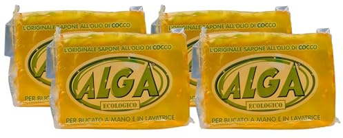 Sapone Ecologico Per Bucato a Mano e Lavatrice, Naturale all'Olio Di Cocco, Delicato Sulla Pelle. Ottima Azione Detergente, Biodegradabile 400g (4 Unità)